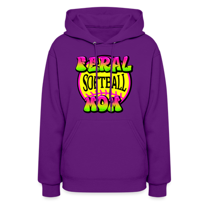 FERAL SOFTBALL MOM Women's Hoodie - purple