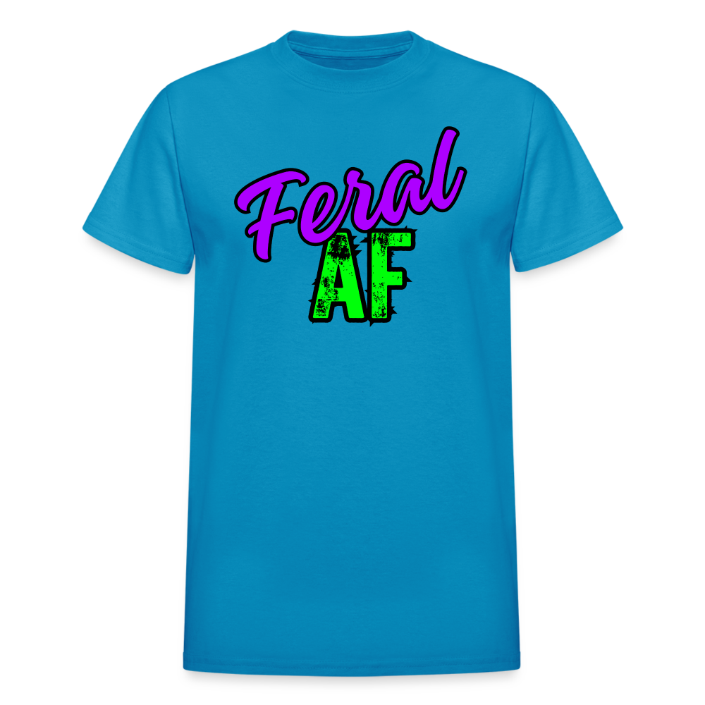 FERAL AF Gildan Ultra Cotton Adult T-Shirt - turquoise