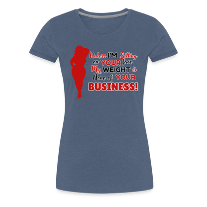 BENNETT PEACH "SITTING ON YOUR FACE"  Women’s Premium T-Shirt - heather blue