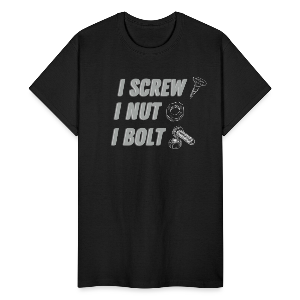 FUNNY SCREW NUT BOLT Gildan Ultra Cotton Adult T-Shirt - black