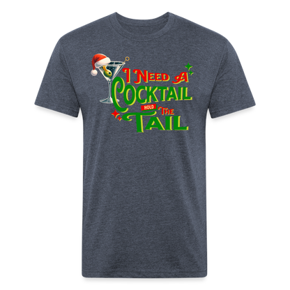 BENNETT PEACH NEED A COCKTAIL Fitted Cotton/Poly T-Shirt by Next Level - heather navy