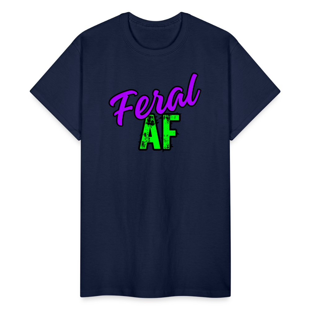 FERAL AF Gildan Ultra Cotton Adult T-Shirt - navy