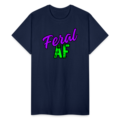FERAL AF Gildan Ultra Cotton Adult T-Shirt - navy