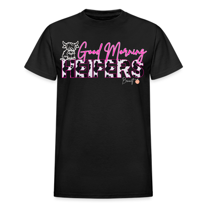 BENNETT PEACH "GOOD MORNING HEIFFERS" Women's Cropped T-Shirt Gildan Ultra Cotton Adult T-Shirt - black