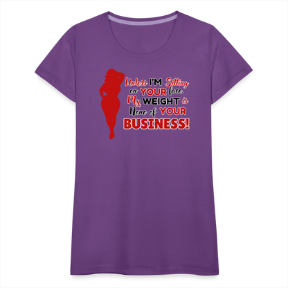 BENNETT PEACH "SITTING ON YOUR FACE"  Women’s Premium T-Shirt - purple