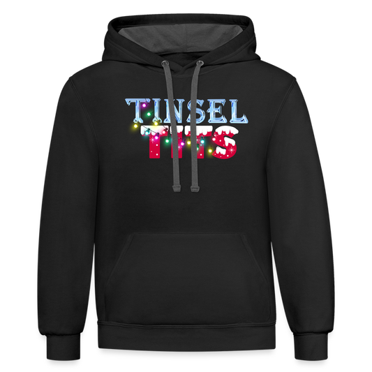 TINSEL TITS Contrast Hoodie - black/asphalt