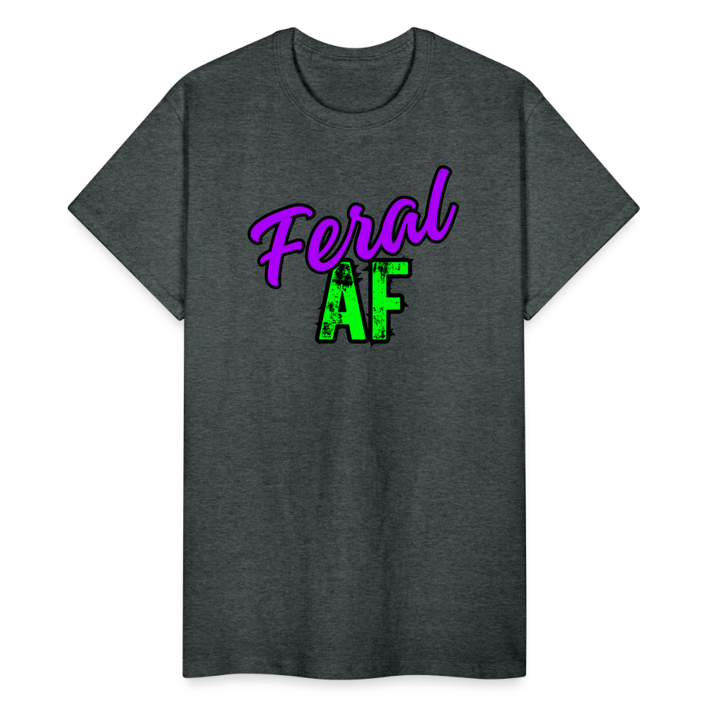 FERAL AF Gildan Ultra Cotton Adult T-Shirt - deep heather