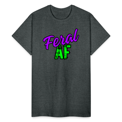FERAL AF Gildan Ultra Cotton Adult T-Shirt - deep heather
