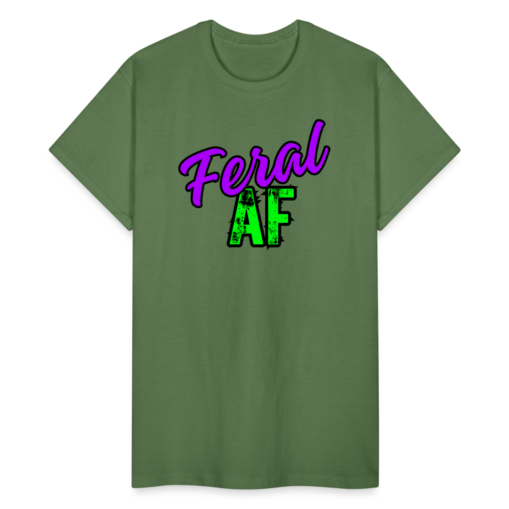 FERAL AF Gildan Ultra Cotton Adult T-Shirt - military green