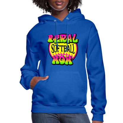 FERAL SOFTBALL MOM Women's Hoodie - royal blue