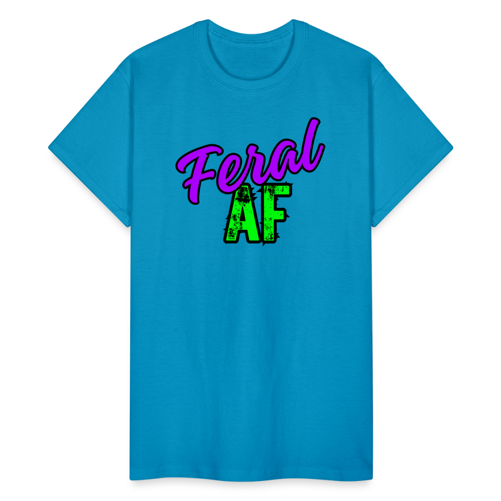 FERAL AF Gildan Ultra Cotton Adult T-Shirt - turquoise