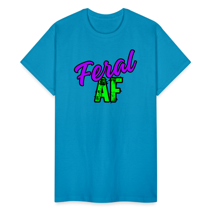 FERAL AF Gildan Ultra Cotton Adult T-Shirt - turquoise
