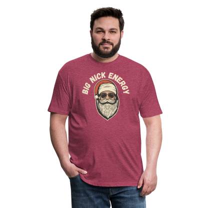 BIG NICK ENERGY Fitted Cotton/Poly T-Shirt by Next Level - heather burgundy