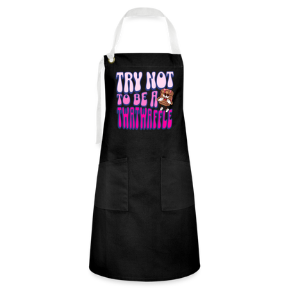 BENNETT PEACH "TRY NOT TO BE A TWATWAFFLE" Artisan Apron - black/white