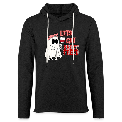 BENNETT PEACH SHEETFACED Unisex Lightweight Terry Hoodie - charcoal grey