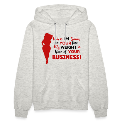 BENNETT PEACH SITTING ON YOUR FACE Women's Hoodie - heather oatmeal