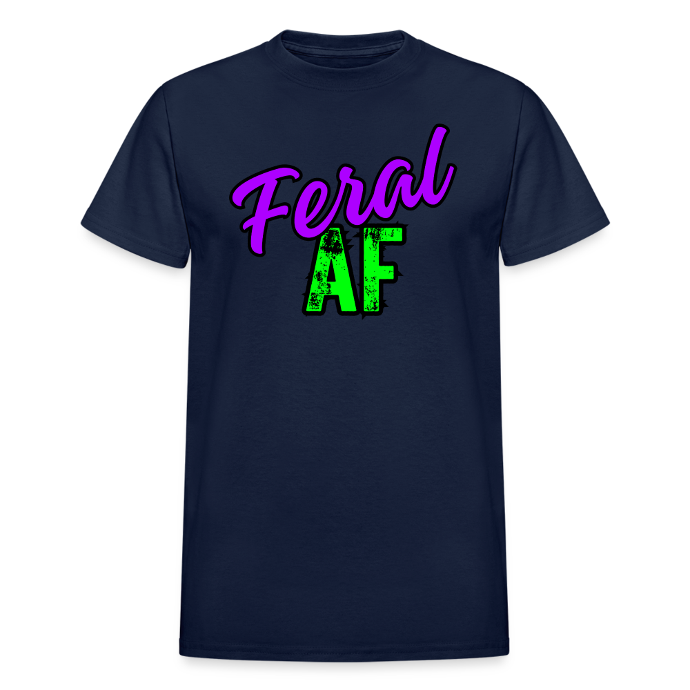 FERAL AF Gildan Ultra Cotton Adult T-Shirt - navy