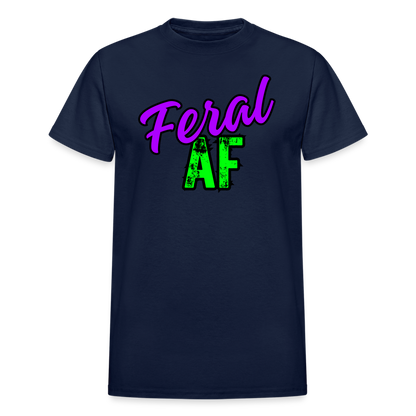 FERAL AF Gildan Ultra Cotton Adult T-Shirt - navy