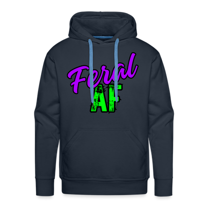 Feral AF Purple/Green Unisex Premium Hoodie - navy