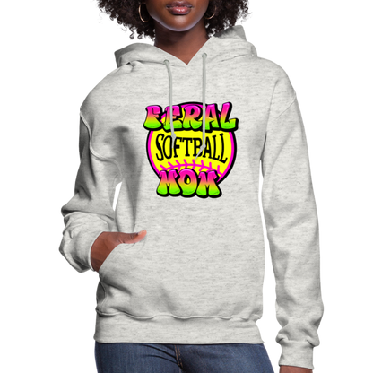 FERAL SOFTBALL MOM Women's Hoodie - heather oatmeal