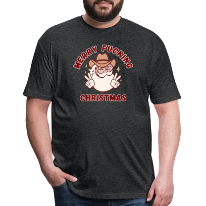 MERRY F*CKING CHRISTMAS Fitted Cotton/Poly T-Shirt by Next Level - heather black