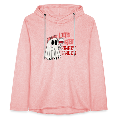 BENNETT PEACH SHEETFACED Unisex Lightweight Terry Hoodie - cream heather pink