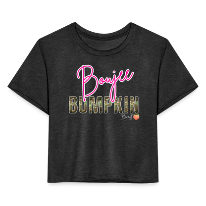 BENNETT PEACH BOUJEE BUMPKIN Women's Cropped T-Shirt - deep heather