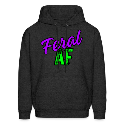 Unisex Purple/Green Feral AF Hoodie - charcoal grey