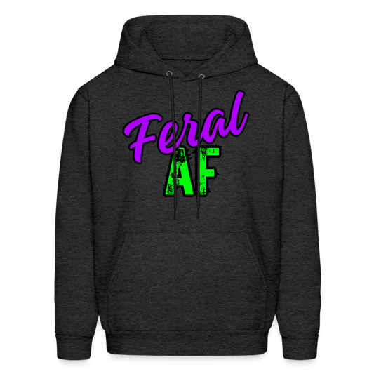 Unisex Purple/Green Feral AF Hoodie - charcoal grey