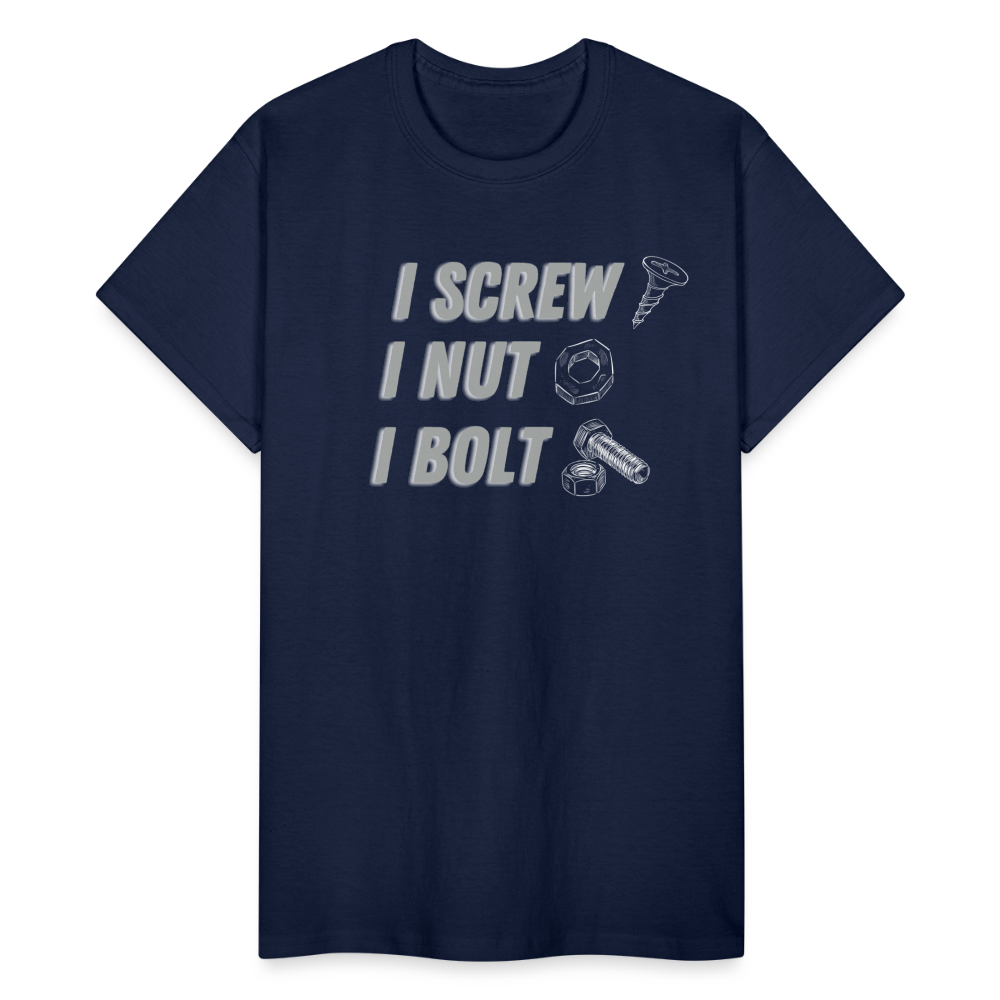 FUNNY SCREW NUT BOLT Gildan Ultra Cotton Adult T-Shirt - navy