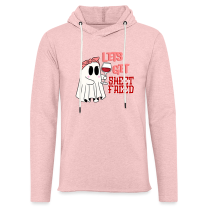 BENNETT PEACH SHEETFACED Unisex Lightweight Terry Hoodie - cream heather pink