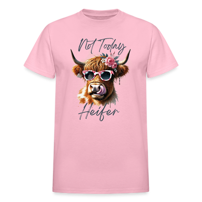 NOT TODAY HEIFER Gildan Ultra Cotton Adult T-Shirt - light pink