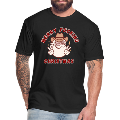 MERRY F*CKING CHRISTMAS Fitted Cotton/Poly T-Shirt by Next Level - black