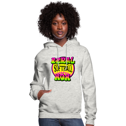 FERAL SOFTBALL MOM Women's Hoodie - heather oatmeal