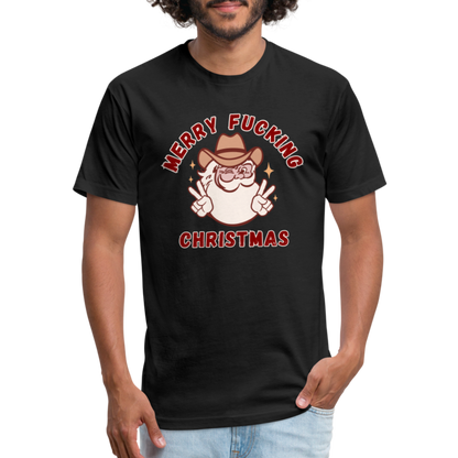 MERRY F*CKING CHRISTMAS Fitted Cotton/Poly T-Shirt by Next Level - black