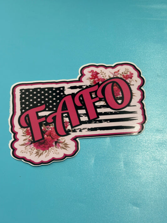 FAFO FLORAL 6"x4" inch Vinyl Decal