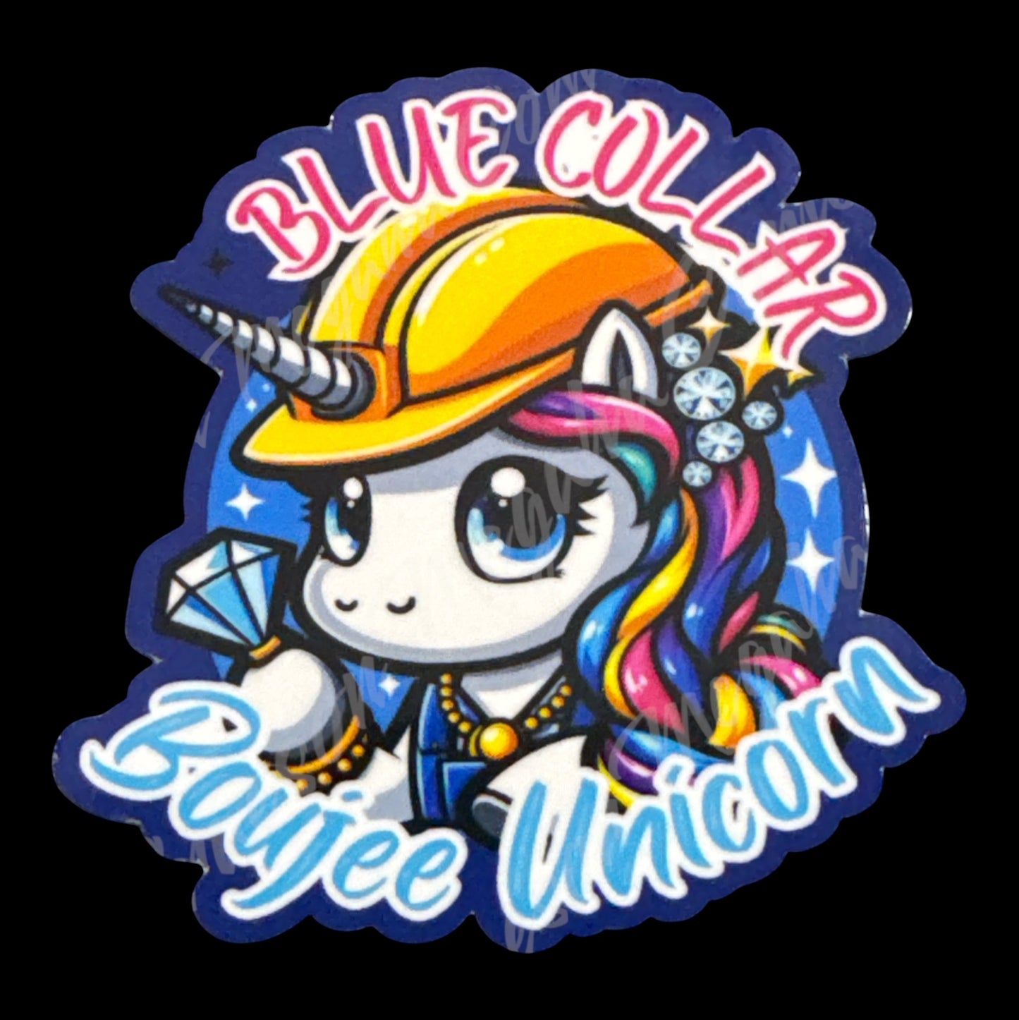 Blue Collar Boujee Unicorn 3x3in Sticker #20
