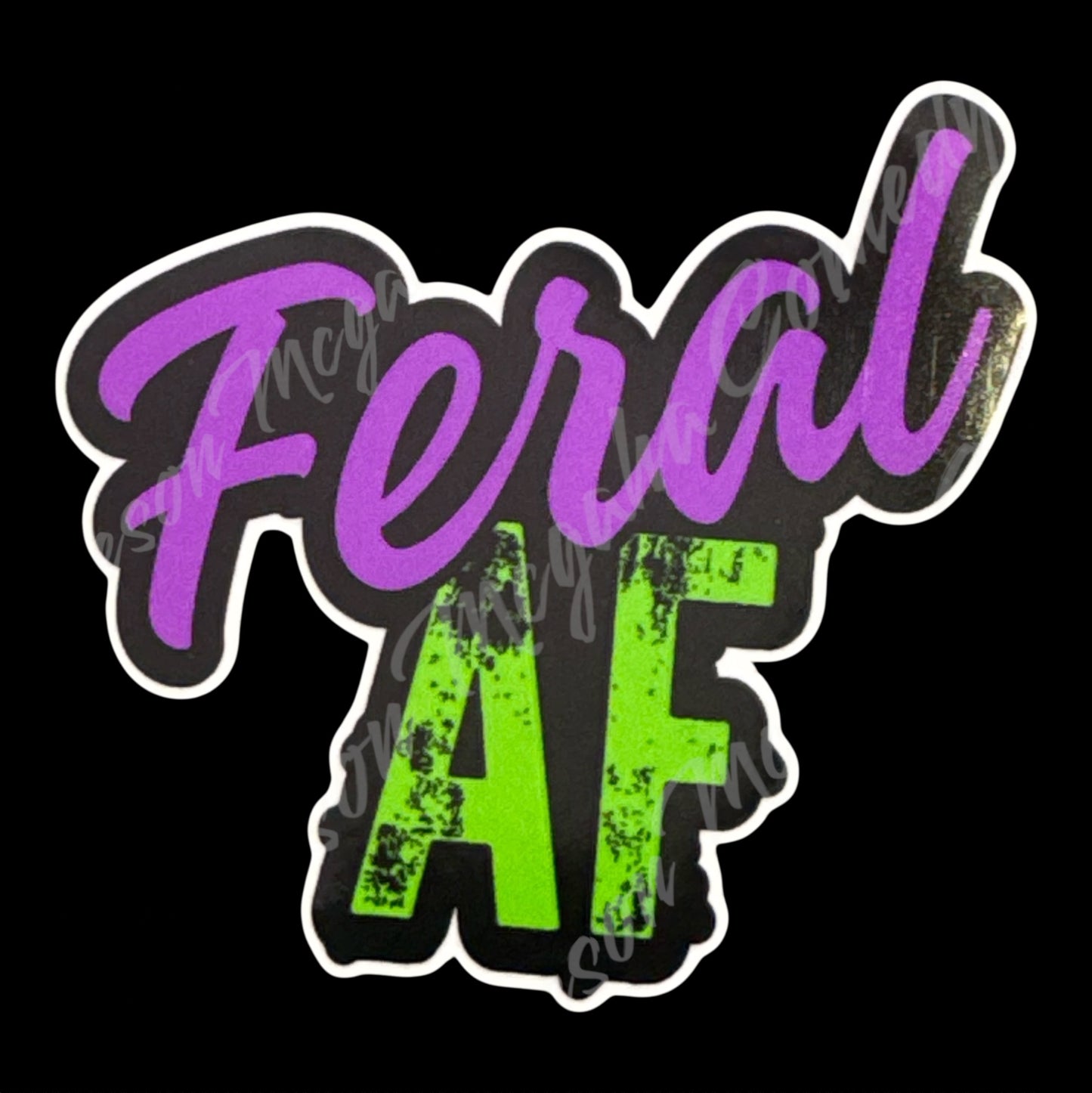 Feral AF Purple/Green 3.2x3.2in Sticker #7