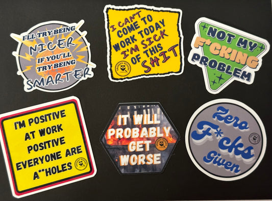 Uncensored Things I Want To Say At Work  6 Mini 2"-2.25" Vinyl Sticker Pack #71