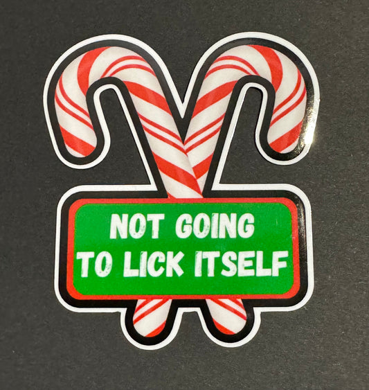 Not going to lick itself 3x3.2 inch vinyl sticker decal