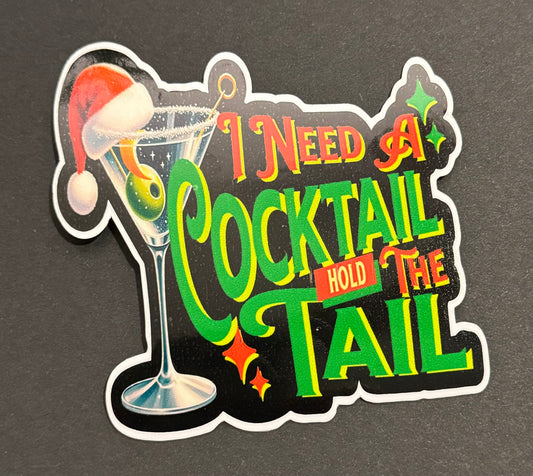 "BENNETT PEACH" I NEED A COCKTAIL 3X3 INCH VINYL DECAL STICKER