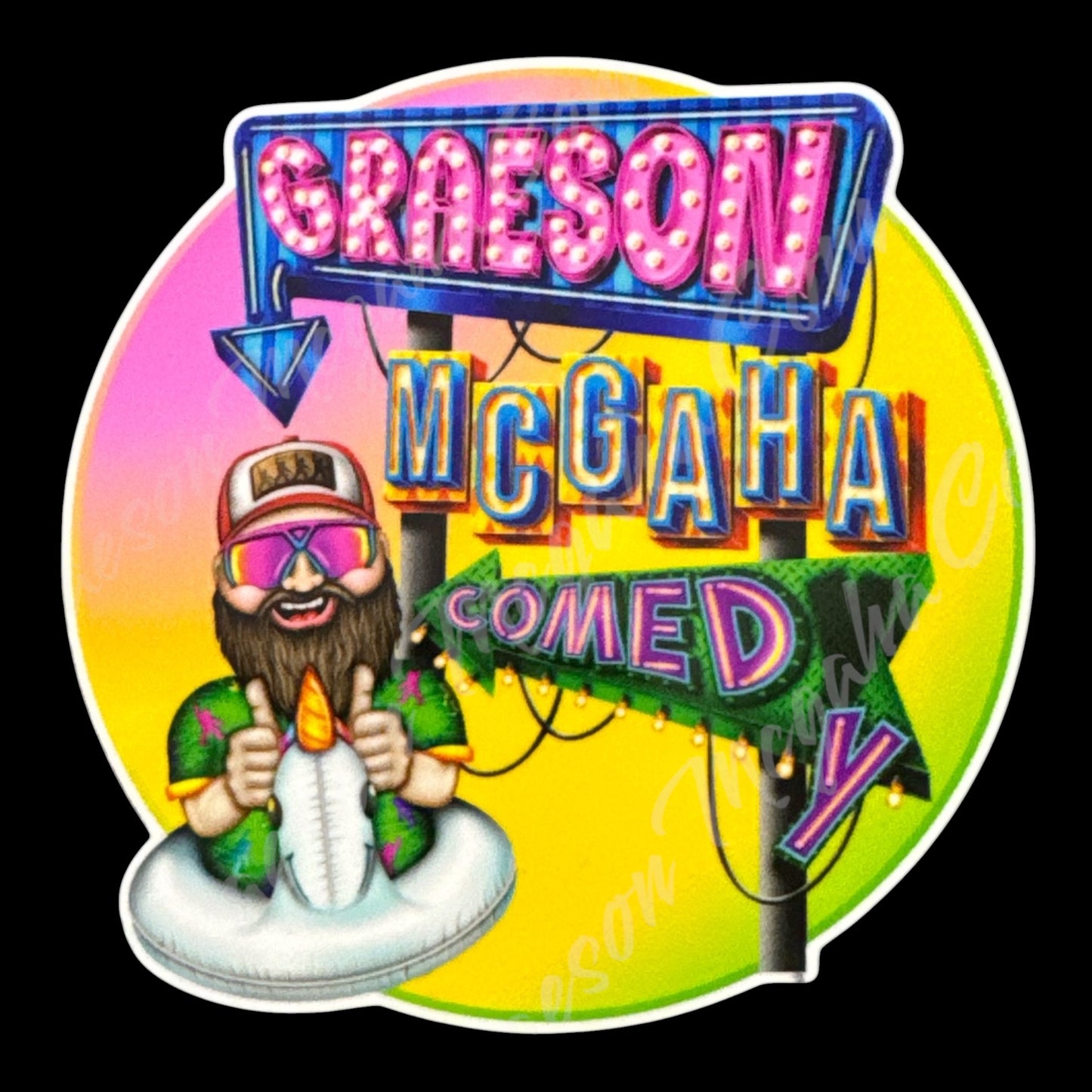 Lacey Design-Graeson Mcgaha Comedy Gradient 3.5x3.5in Sticker #31