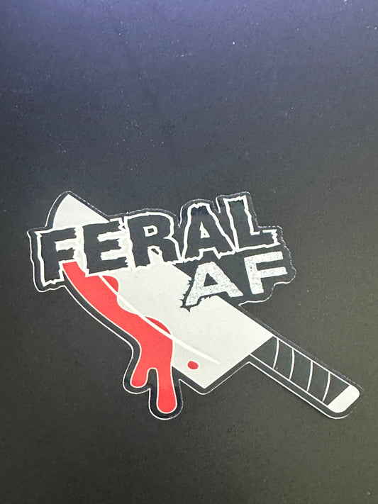 Feral Af Knife Decal 4.5x5 inch Vinyl