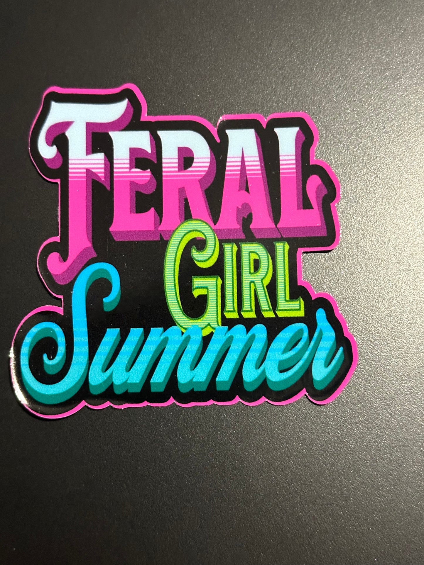 Feral Girl Summer Decal 4x4.5 inches