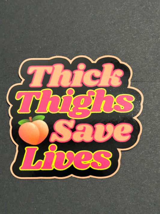 Bennett Peach “Thick Thighs” 3x3 inch Vinyl Decal/ Sticker