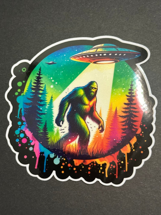 BIGFOOT COLORFUL VINYL DECAL STICKER 3.25X3.25 INCHES