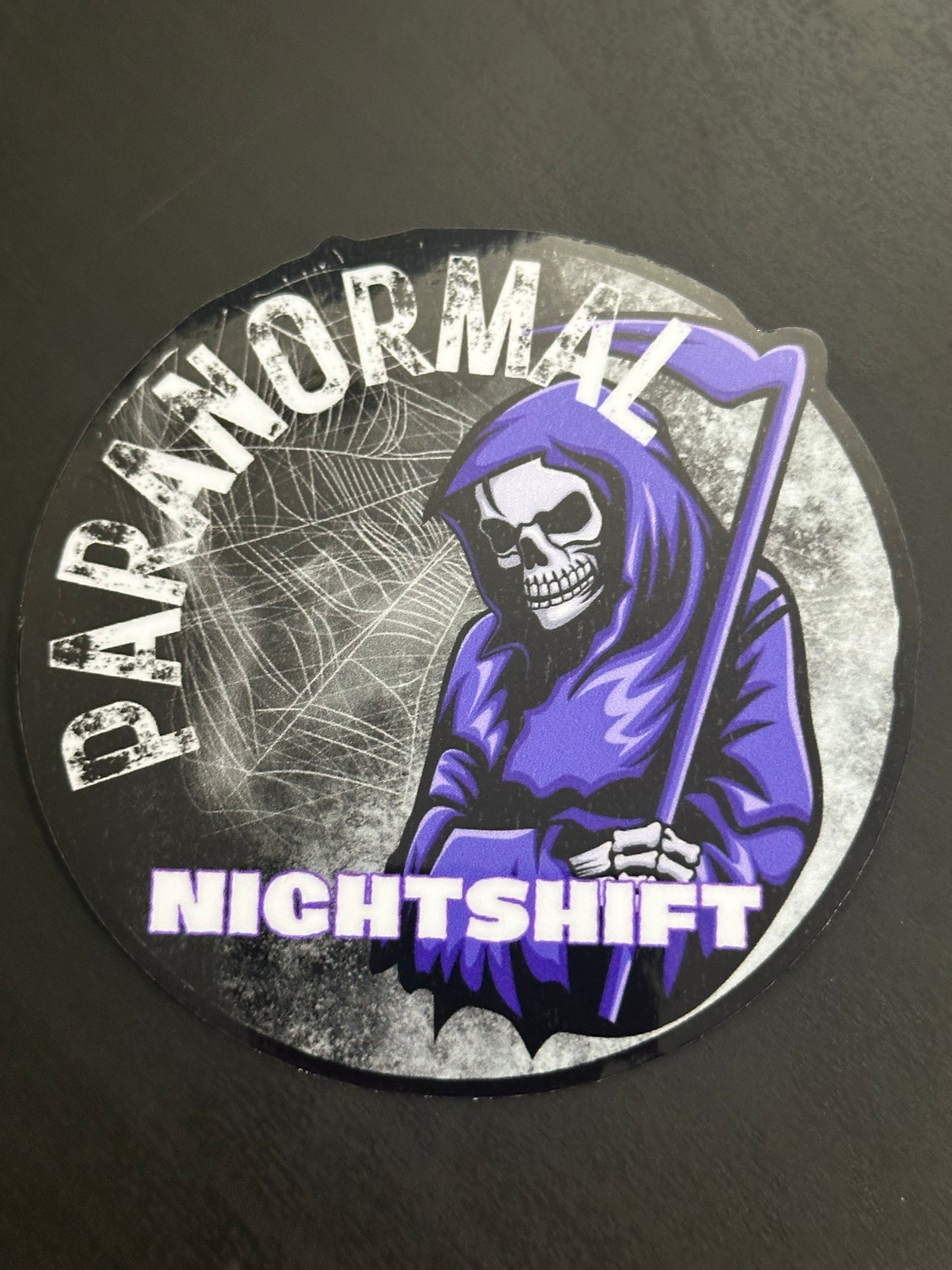 Paranormal Night Shift Purple 3x3 inch Vinyl Sticker