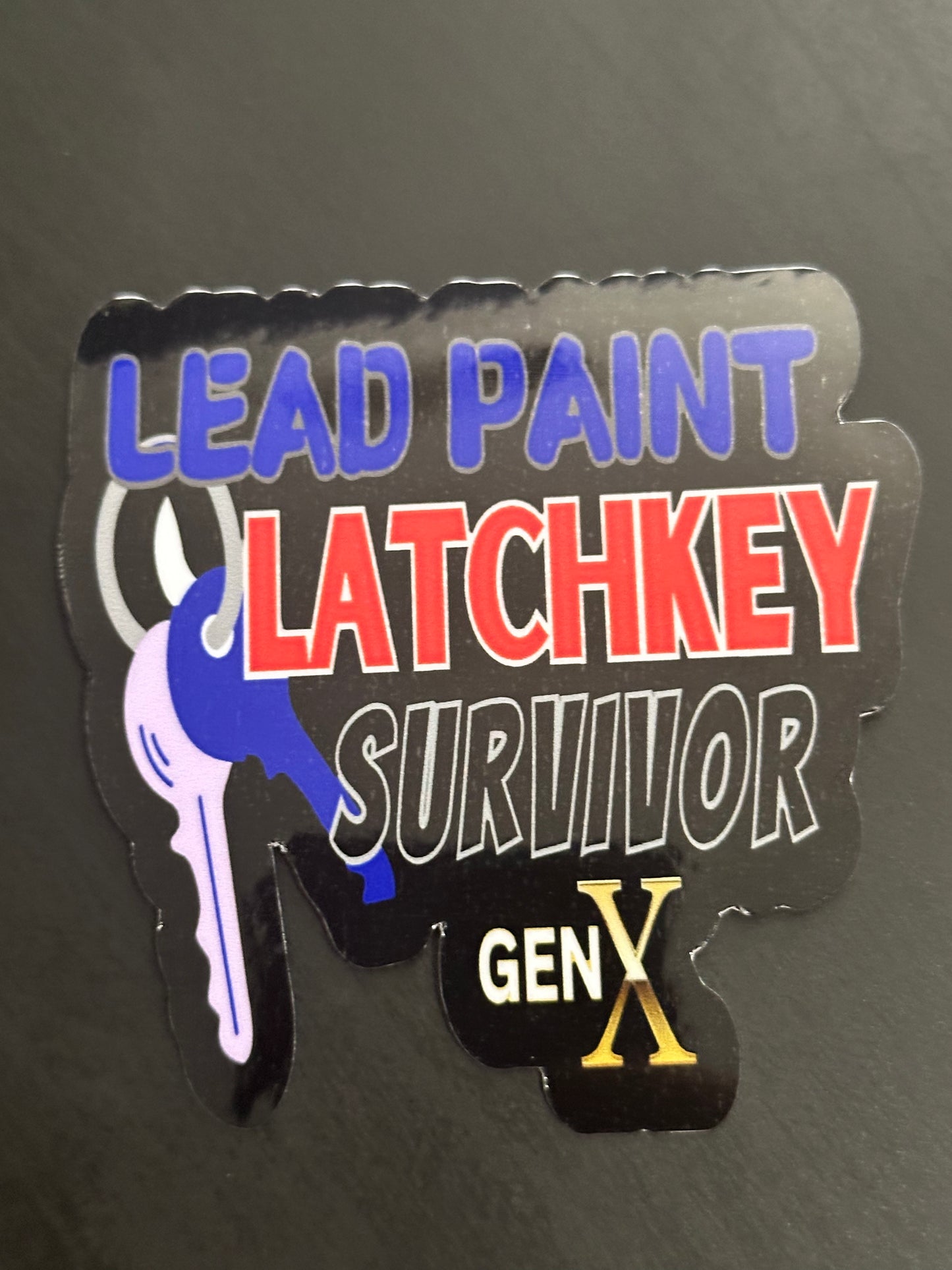 Gen X Latchkey Survivor 3.3x3 inch Vinyl Sticker