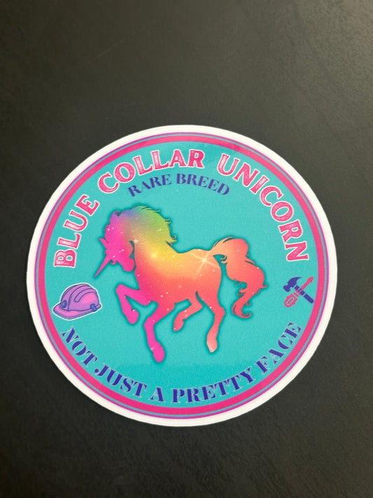 Blue Collar Unicorn Rare Breed 3"x3" inch Vinyl Sticker  #22
