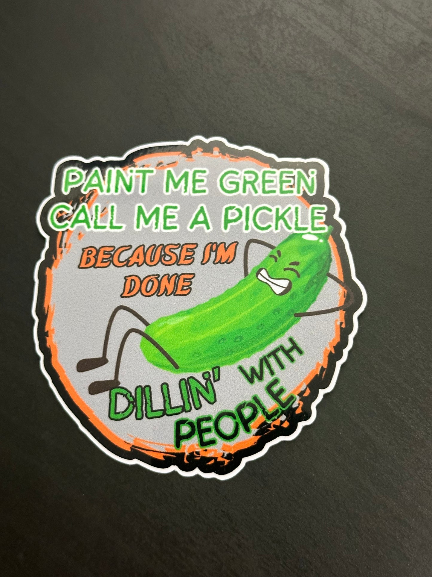 Dill Pickle 3x3 inch Vinyl Sticker